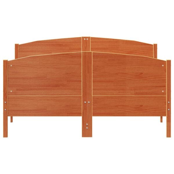 vidaXL Letto senza Materasso Marrone Cera 135x190 cm in Legno di Pino