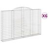 vidaXL Cesti Gabbioni ad Arco 6 pz 300x30x180/200 cm Ferro Zincato