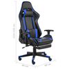 vidaXL Sedia da Gaming Girevole con Poggiapiedi Blu in PVC