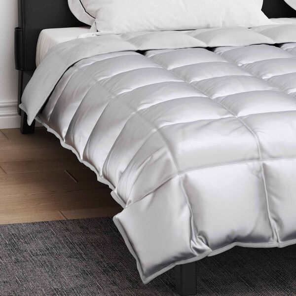 vidaXL Duvet Invernale Argento 200 x 200 cm Satin e Micropile