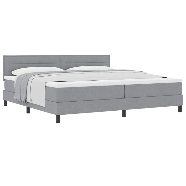 vidaXL Letto a molle con materasso Grigio chiaro 200 x 200 cm Tessuto
