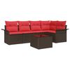 vidaXL Set Divano da Giardino 6 pz Marrone polyrattan