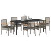 vidaXL Set da Pranzo per Giardino 7 pcs Grigio polyrattan