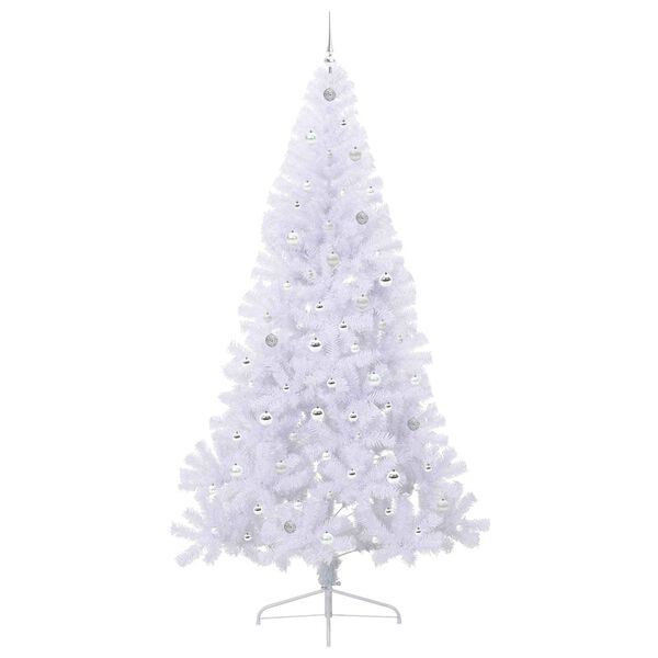 vidaXL Albero di Natale artificiale Bianco 240 cm PVC e Acciaio