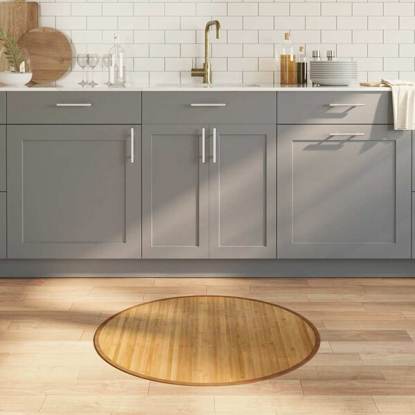 vidaXL Tappeto Rotondo Naturale 80 cm in Bamb&ugrave;