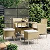 vidaXL Set da Pranzo per Giardino 5 pz in Polyrattan Beige