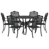 vidaXL Set da Pranzo per Giardino 7 pcs Nero Alluminio