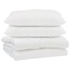 vidaXL Piumone con cuscino 3 pz Bianco Microfibra