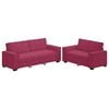 vidaXL Set di Divani 2 pz con Cuscini Rosso Vino in Velluto