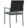 vidaXL Sedie da Giardino con Cuscini 2pz Nere 54x62,5x89 cm Polyrattan