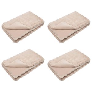 vidaXL Coperta antiscivolo in sintetica di coniglio Olite 4 pz Beige