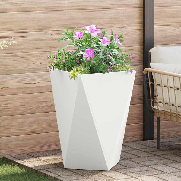 vidaXL Fioriera 2 pcs Bianco 50 x 50 x 75 cm Acciaio