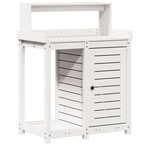 vidaXL Tavolo Invaso con Ripiani Bianco 82,5x50x109,5 cm Massello Pino
