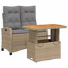 vidaXL Set da Pranzo da Giardino 2 pz con Cuscini Beige in Polyrattan