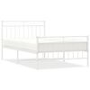 vidaXL Giroletto con Testiera e Pediera Metallo Bianco 100x200 cm