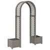 vidaXL Arco di Rose con Vaso Grigio 168,5 x 43 x 207 cm PP