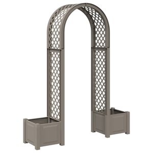 vidaXL Arco di Rose con Vaso Grigio 168,5 x 43 x 207 cm PP