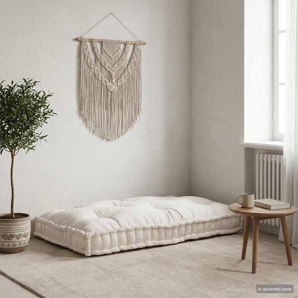 vidaXL Cuscino per Divano Pallet Crema 120 x 80 x 12 cm Tessuto