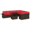 vidaXL Set Divani da Giardino 10 pz con Cuscini Marrone in Polyrattan