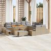 vidaXL Set Divano da Giardino con cuscino 13 pcs Beige polyrattan