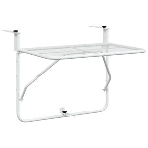 vidaXL Tavolo da Balcone Bianco 60x40 cm in Acciaio
