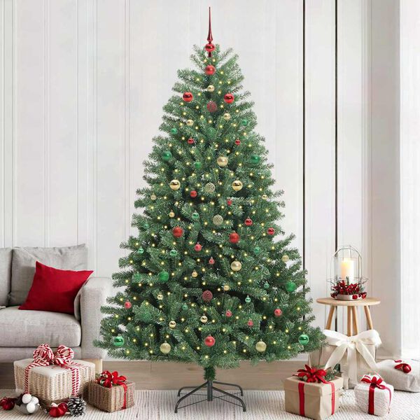 vidaXL Albero di Natale Artificiale con Rami Pieghevoli Verde 240 cm