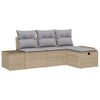 vidaXL Set Divano da Giardino 4 pz polyrattan