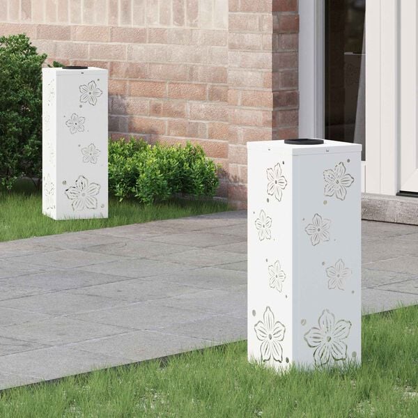 vidaXL Faro LED solare per sentieri 2 pcs Bianco