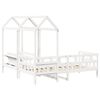 vidaXL Set Dormeuse con Tetto Bianco 80x200 cm Legno Massello di Pino