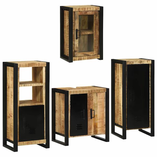 vidaXL Set di mobili per il bagno 4 pcs Legno di mango massello