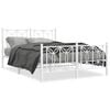 vidaXL Giroletto con Testiera e Pediera Metallo Bianco 135x190 cm