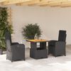 vidaXL Set da Pranzo da Giardino 5 pz Nero con Cuscini in Polyrattan