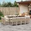 vidaXL Set da Pranzo da Giardino 13 pz con Cuscini Beige in Polyrattan