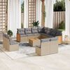 vidaXL Set Divani da Giardino 12 pz con Cuscini Beige in Polyrattan