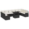 vidaXL Set Divano da Giardino 11 pz Nero e Crema polyrattan