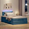 vidaXL Pouf Letto con Materasso e LED Blu Scuro 120x190cm in Velluto