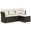 vidaXL Set Divano da Giardino 4 pz con Cuscini Marrone in Polyrattan