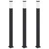 vidaXL Lampioni a paletto con sensore 3 pz 110 cm neri IP44