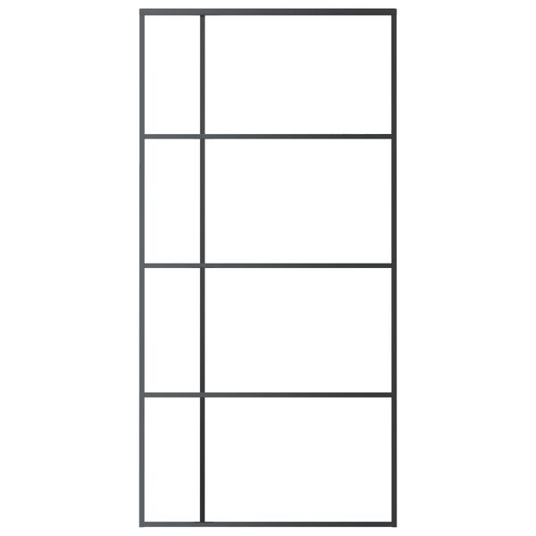 vidaXL Porta Scorrevole in Vetro ESG e Alluminio 102,5x205 cm Nera