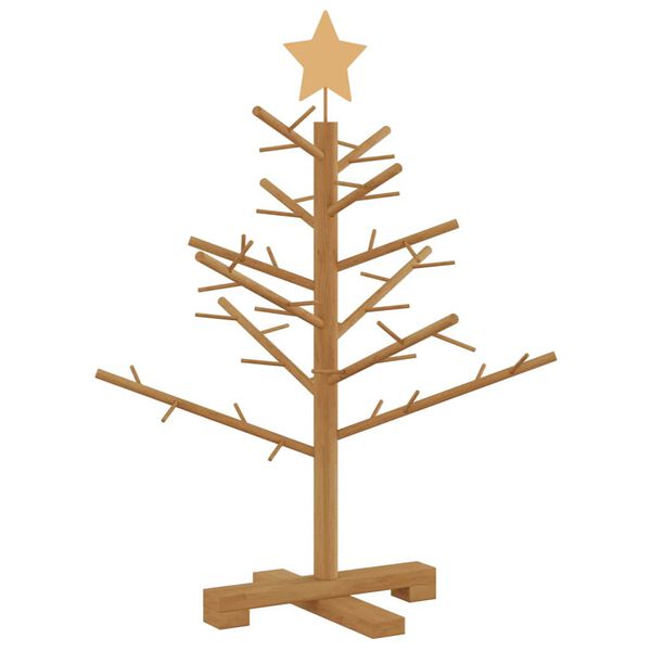 vidaXL Albero di Natale in legno Marrone 75 cm Legno di pino massello