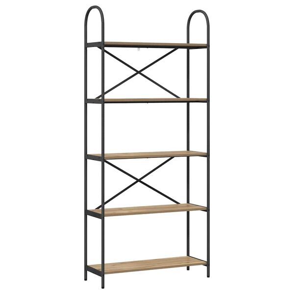 vidaXL Libreria Rovere artigianale 80 x 30 x 183 cm Legno multistrato