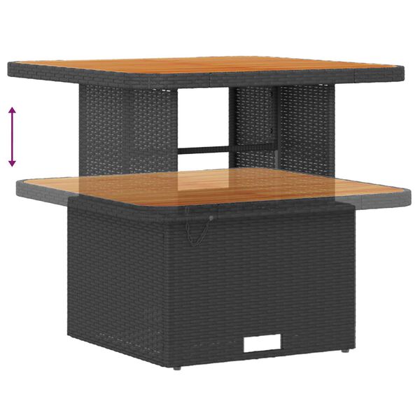 vidaXL Set Divano da Giardino 11 pcs Nero polyrattan