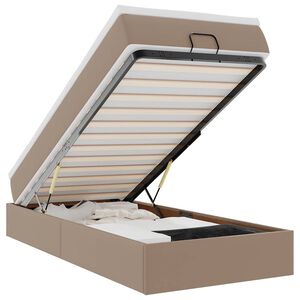 vidaXL Struttura Letto Pouf con Materasso 90x200 cm Similpelle