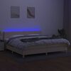 vidaXL Letto a Molle Materasso e LED bianco 200x200cm in Tessuto