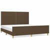 vidaXL Giroletto senza Materasso Marrone Scuro 180x200 cm Tessuto