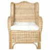vidaXL Poltrona con Cuscino in Rattan Naturale e Lino