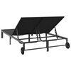 vidaXL Lettino da Sole 1-persona Nero 206 x 62.5 x 74 cm polyrattan