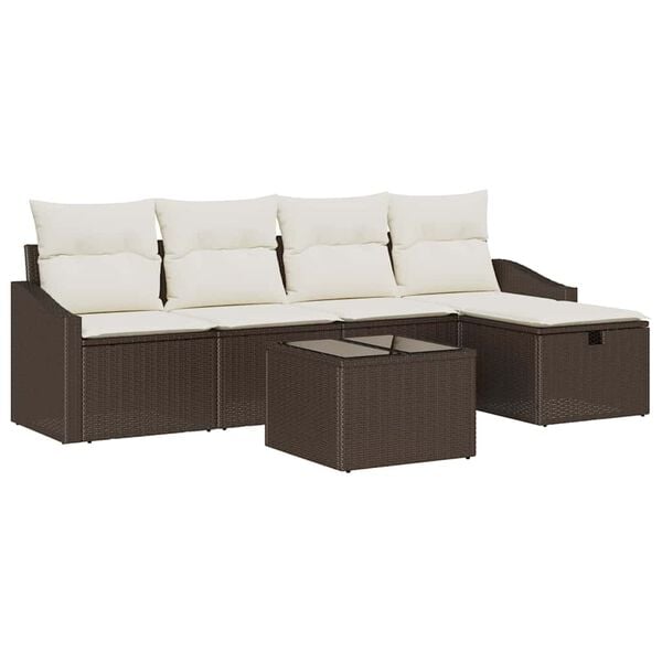 vidaXL Set di divani con cuscino 6 pcs polyrattan