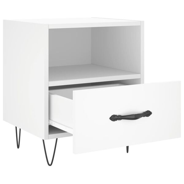 vidaXL Comodino Bianco 40x35x47,5 cm in Legno Multistrato