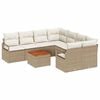 vidaXL Set Divano da Giardino 9 pz Beige e Crema polyrattan